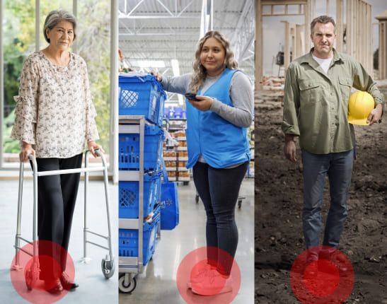 People struggling with foot pain